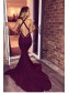 Mermaid Low V-Neck Burgundy Long Prom Dresses 99602555