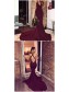 Mermaid Low V-Neck Burgundy Long Prom Dresses 99602555