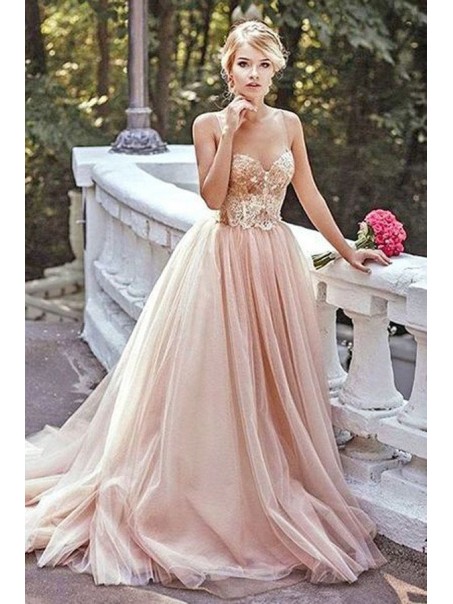 Elegant Tulle Ball Gown Long Prom Evening Dresses 99602590