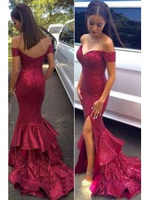 Mermaid Off-the-Shoulder Sequins Long Prom Evening Dresses 99602591 Mermaid Off-the-Shoulder Sequins Long Prom Evening Dresses 99602591