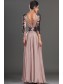Sexy Long Sleeves V-Neck Prom Evening Dresses with Black Lace Appliques 99602595