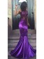 Long Purple Mermaid Lace Prom Evening Party Dresses 99602598