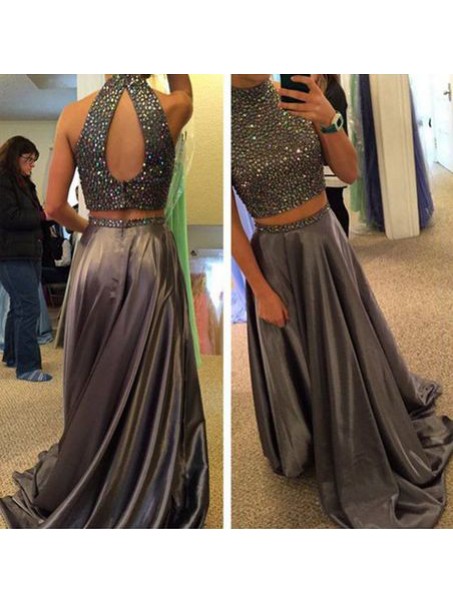 Beaded Two Pieces Long Prom Evening Party Dresses 99602612
