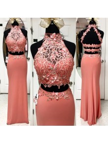 Beaded Two Pieces Lace Long Prom Evening Party Dresses 99602616 Beaded Two Pieces Lace Long Prom Evening Party Dresses 99602616