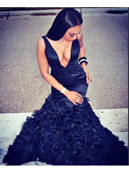 Mermaid Deep V-Neck Long Prom Evening Party Dresses 99602625 Mermaid Deep V-Neck Long Prom Evening Party Dresses 99602625
