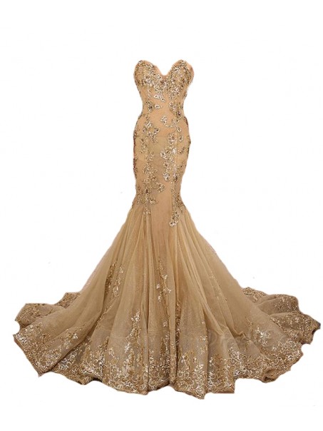 Mermaid Sweetheart Lace Long Prom Evening Party Dresses 99602628
