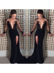 Sexy Long Sleeves Lace Prom Evening Party Dresses 99602634 Sexy Long Sleeves Lace Prom Evening Party Dresses 99602634