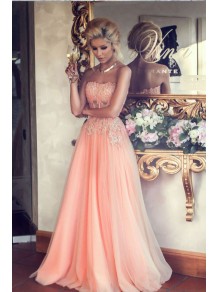 A-Line Beaded Lace Appliques Long Prom Evening Party Dresses 99602641