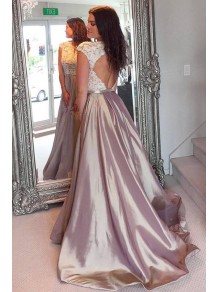 A-Line Cap Sleeves Lace Appliques Long Prom Evening Party Dresses 99602650