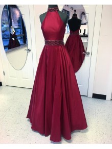 A-Line Halter Beaded Long Prom Evening Party Dresses 99602652 A-Line Halter Beaded Long Prom Evening Party Dresses 99602652