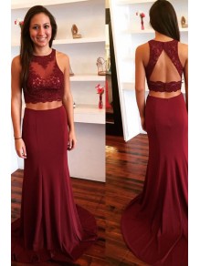 Two Pieces Mermaid Lace Appliques Long Prom Evening Party Dresses 99602653 Two Pieces Mermaid Lace Appliques Long Prom Evening Party Dresses 99602653