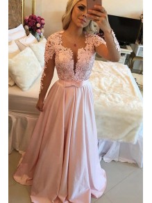 Long Sleeves Beaded Lace Prom Evening Party Dresses 99602663