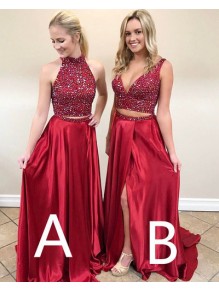 Long Red Beaded Prom Evening Party Dresses 99602673 Long Red Beaded Prom Evening Party Dresses 99602673