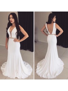 Long White Mermaid Beaded Prom Evening Party Dresses 99602682 Long White Mermaid Beaded Prom Evening Party Dresses 99602682