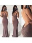 Sexy Backless Mermaid V-Neck Long Prom Evening Party Dresses 99602694