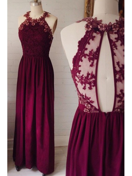 Lace and Chiffon Long Prom Evening Party Dresses 99602711