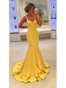 Long Yellow Mermaid Prom Evening Party Dresses 99602712 Long Yellow Mermaid Prom Evening Party Dresses 99602712