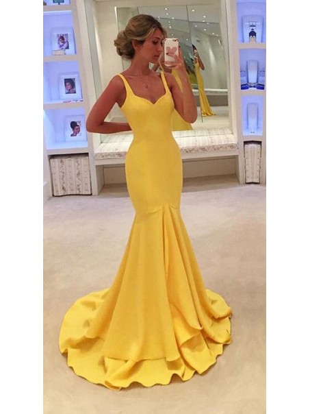 Long Yellow Mermaid Prom Evening Party Dresses 99602712 Long Yellow Mermaid Prom Evening Party Dresses 99602712
