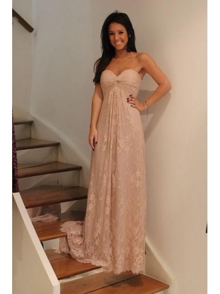 Empire Sweetheart Lace Long Prom Evening Party Maternity Dresses 99602714