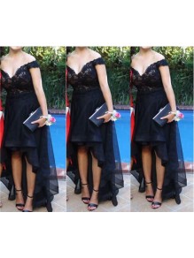 High Low Off-the-Shoulder Lace Short Prom Homecoming Graduation Party Dresses 99602717 High Low Off-the-Shoulder Lace Short Prom Homecoming Graduation Party Dresses 99602717