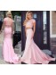 Two Pieces Pink Keyhole Back Prom Evening Formal Dresses 99602727 Two Pieces Pink Keyhole Back Prom Evening Formal Dresses 99602727