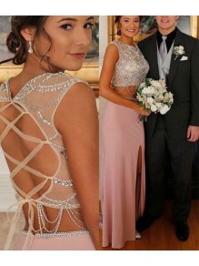 Two Pieces Beaded Prom Dresses Party Evening Gowns 99602740