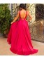 Sexy Long Red V-Neck Prom Dresses Party Evening Gowns 99602741