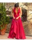 Sexy Long Red V-Neck Prom Dresses Party Evening Gowns 99602741