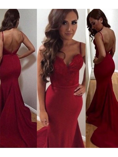 Mermaid Long Red Prom Dresses Party Evening Gowns 99602745