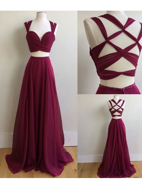 Two Pieces Long Chiffon Prom Dresses Party Evening Gowns 99602752 Two Pieces Long Chiffon Prom Dresses Party Evening Gowns 99602752