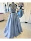 Long Blue Two Pieces Beaded Lace Prom Dresses Party Evening Gowns 99602758 Long Blue Two Pieces Beaded Lace Prom Dresses Party Evening Gowns 99602758