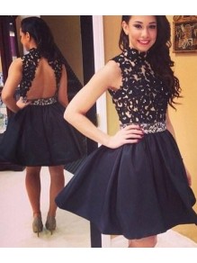 Short Black Beaded Lace Appliques Prom Homecoming Graduation Dresses 99602761 Short Black Beaded Lace Appliques Prom Homecoming Graduation Dresses 99602761