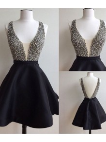 Short Black Beaded Prom Homecoming Graduation Dresses 99602762 Short Black Beaded Prom Homecoming Graduation Dresses 99602762