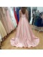 A-Line Long Pink Sweetheart Beaded Prom Formal Evening Party Dresses 99602776