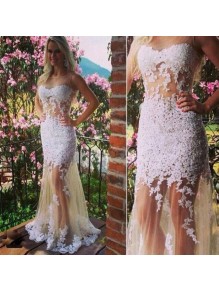 Sexy Lace Appliques Long Prom Formal Evening Party Dresses 99602777