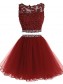 Beaded Lace Appliques Two Pieces Short Homecoming Prom Party Dresses 99602787