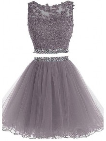 Beaded Lace Appliques Two Pieces Short Homecoming Prom Party Dresses 99602787 Beaded Lace Appliques Two Pieces Short Homecoming Prom Party Dresses 99602787