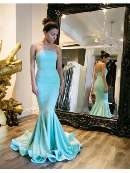 Mermaid Long Strapless Prom Formal Evening Party Dresses 99602788