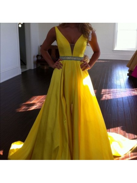 Beaded Long Yellow Prom Formal Evening Party Dresses 99602808 Beaded Long Yellow Prom Formal Evening Party Dresses 99602808