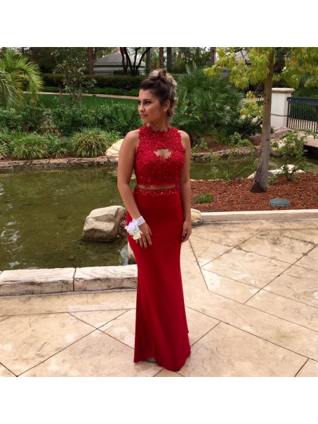 Mermaid Two Pieces Beaded Red Lace Prom Formal Evening Party Dresses 99602811 Mermaid Two Pieces Beaded Red Lace Prom Formal Evening Party Dresses 99602811