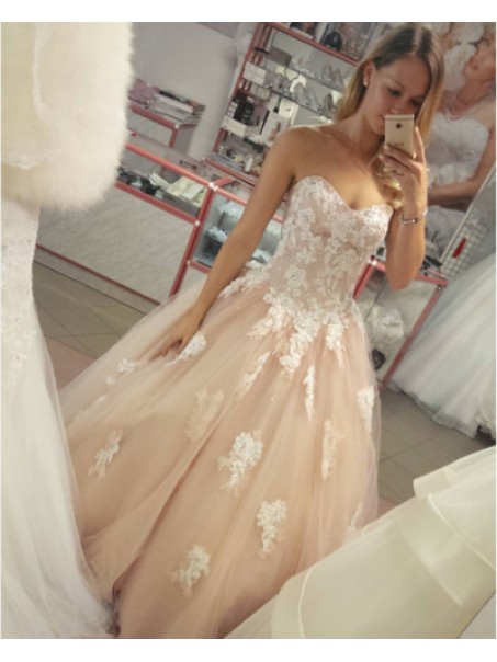 Ball Gown Sweetheart Lace Long Prom Formal Evening Party Dresses 99602825