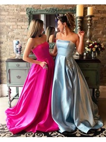 Beaded Strapless Satin Long Prom Formal Evening Party Dresses 99602831 Beaded Strapless Satin Long Prom Formal Evening Party Dresses 99602831