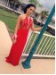 Long Red Halter Lace Prom Formal Evening Party Dresses 99602833