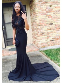 Sexy Mermaid Long Navy Blue Prom Formal Evening Party Dresses 99602836