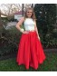 Two Pieces Red White Lace Prom Formal Evening Party Dresses 99602841 Two Pieces Red White Lace Prom Formal Evening Party Dresses 99602841