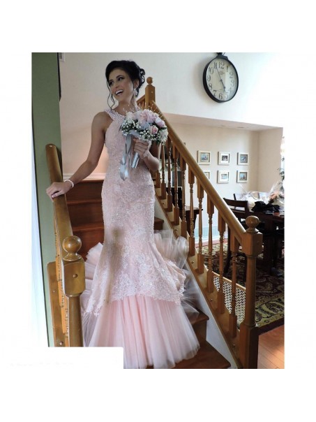 Mermaid Beaded Long Pink Lace Prom Formal Evening Party Dresses 99602856 Mermaid Beaded Long Pink Lace Prom Formal Evening Party Dresses 99602856