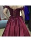 Ball Gown Off-the-Shoulder Purple Long Lace Prom Formal Evening Party Dresses 99602858