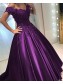 Ball Gown Off-the-Shoulder Purple Long Lace Prom Formal Evening Party Dresses 99602858
