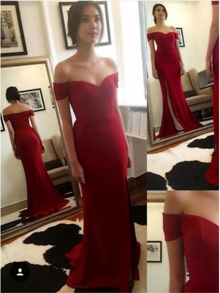 Long Red Off-the-Shoulder Mermaid Prom Formal Evening Party Dresses 99602867 Long Red Off-the-Shoulder Mermaid Prom Formal Evening Party Dresses 99602867