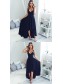 High Low V-Neck Navy Blue Chiffon Prom Formal Evening Party Dresses 99602875 High Low V-Neck Navy Blue Chiffon Prom Formal Evening Party Dresses 99602875